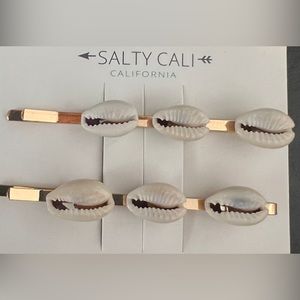 Triple Puka Shell hair pins by Salty Cali